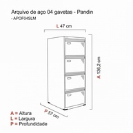 Gaveteiro de Aço 4 Gavetas: Organize seu Escritório! - imagem 2