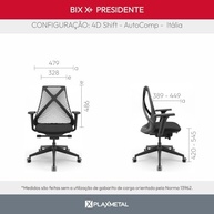 Cadeira de Escritório Presidente Tela BIX X+ Sincron Slider - Conforto e Estilo para o Seu Ambiente de Trabalho - imagem 3