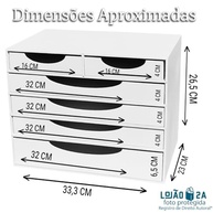 Gaveteiro Organizador 6 Gavetas Luxo Branco - Solução Multiuso para Escritórios Modernos - imagem 3