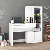 Escrivaninha com Estante Branco: Organize Seu Espaço! - imagem 1