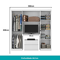 Guarda Roupa Infantil Carraro: 6 Portas + Escrivaninha - imagem 2