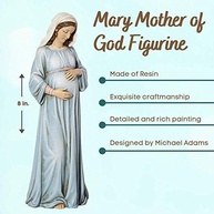 Estatueta Católica Maria Mãe de Deus por Michael Adams - 20 cm em Resina Esculpida - imagem 4