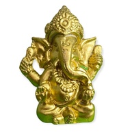 Ganesha Meditando Dourado em Resina 5cm - Escultura Decorativa com Energia Positiva - imagem 1