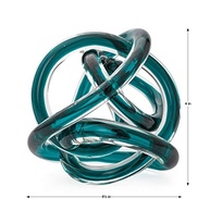 Bola de Decoração de Vidro Orbit Azul-Petróleo – Escultura Abstrata Moderna para Casa e Escritório - imagem 3
