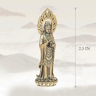 Estátua Guan Yin de Cobre Puro - Escultura Artesanal para Meditação e Decoração Zen - imagem 3