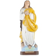 Imagem de Nossa Senhora da Conceição Amarela 20cm em Gesso - Escultura Devocional Católica - imagem 2