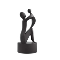 Escultura Decorativa Mãe e Filho em Preto - Design Moderno e Sofisticado - imagem 2