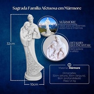 Escultura da Sagrada Família em Mármore - 32cm Detalhada para Decoração e Devoção - imagem 4