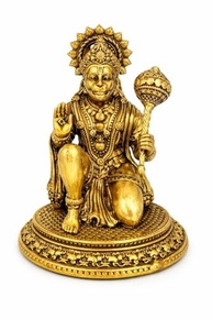 Estátua de Hanuman Ji em Latão - 8 cm | Escultura Sagrada para Puja e Decoração Espiritual - imagem 5
