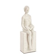 Escultura Feminina com Livro: Elegância e Sabedoria - imagem 1