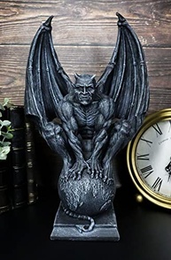 Estátua de Lúcifer Satanás Agachado no Globo - Escultura Apocalíptica 29,8cm - imagem 3
