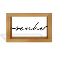 Escultura Decorativa Sonhe em Metal e Madeira - Moldura Inspiradora para Mesa ou Parede - imagem 2