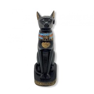 Escultura Egípcia Bastet Preta 14 cm em Resina - Decore com Estilo e Mistério - imagem 2