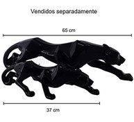 Escultura Geométrica da Pantera Negra em Resina Premium - Design Moderno e Elegante - imagem 4