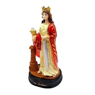Imagem de Santa Bárbara em Resina - Escultura Católica Detalhada com Pintura Manual - imagem 2