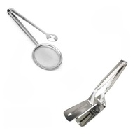 Pegador Inox Multifuncional para Fritura, Escumadeira, Pinça e Espátula Dupla - 28cm - imagem 2