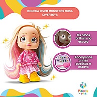 Boneca Diver Monster Rosa com Olhos que Brilham no Escuro - imagem 2