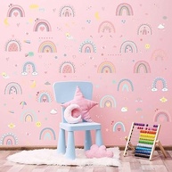 Adesivos de Parede Arco-Íris Boho que Brilham no Escuro - Decalques Coloridos Removíveis para Quarto Infantil - imagem 3