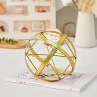 Escultura Geométrica de Metal 18cm - Esfera Decorativa Moderna para Mesa - imagem 5