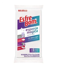 EsfreBom - Esponja Mágica 3 Unidades Bettanin | Limpeza Sem Esforço e Sem Produtos Químicos - imagem 1