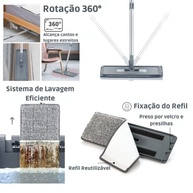 Mop Flat 360° com Microfibra Lavável - Limpeza Rápida e Sem Esforço - imagem 5