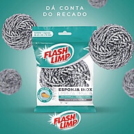 Esponja Flash Limp Inox – Limpeza Pesada sem Esforço - imagem 1