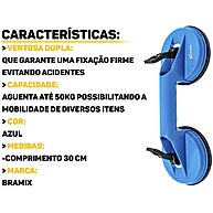 Ventosa Dupla 50kg: Fixe Vidros e Pisos Sem Esforço! - imagem 2