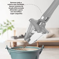 Rodo Mop Twist - Esfregão Giratório Lava e Seca com Sistema de Extrusão - imagem 4