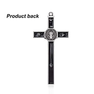 Cruz de Parede de Crucifixo Esmaltado Preto com Medalha de São Bento - 18cm | Proteção Espiritual e Decoração Sagrada - imagem 5