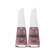 Esmalte Risqué Cor Granulado Rosé Glitter – Brilho que Encanta - imagem 1