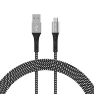 Cabo Geonav Micro USB Nylon Trançado 1.2m - Resistente e Rápido (ESMIBK Preto) - imagem 1