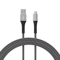 Cabo Geonav Micro USB Nylon Trançado 1.2m - Resistente e Rápido (ESMIBK Preto) - imagem 2