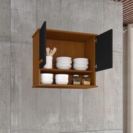 Armário Aéreo Organizador para Cozinha Mavi - Espaço Inteligente Cedro/Preto - imagem 4