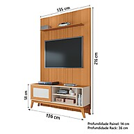 Rack Bancada Caribe com Painel para TV até 55” – Elegância e Espaço - imagem 2