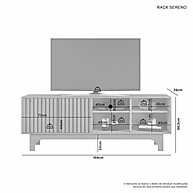 Rack para TV até 70" Sereno Candian – Elegância e Espaço - imagem 2
