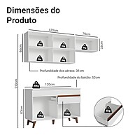 Armário de Cozinha Compacta 190cm Branco Reims Madesa: Elegância e Espaço - imagem 2