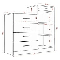 Cômoda Sapateira Londres Off White – Elegância e Espaço - imagem 2