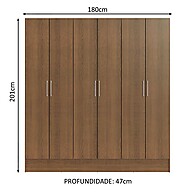 Guarda-Roupa Casal Madesa Vip: 6 Portas e Mais Espaço! - imagem 2