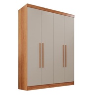 Guarda-Roupa Casal 4 Portas 2 Gavetas França Cinamomo/Off-White - Design Moderno e Espaçoso - imagem 4