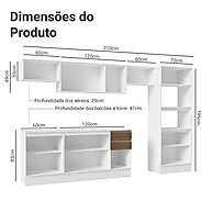 Armário de Cozinha 310cm MDF Branco/Rustic – Completo e Espaçoso - imagem 2