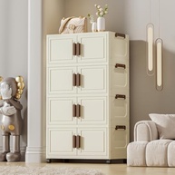 Armário Organizador Dobrável com Rodinhas 5 Camadas - Espaçoso e Prático para Casa (Branco 40cm) - imagem 3