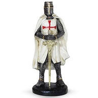 Templário Guerreiro Soldado Medieval com Espada de Metal e Marfim - Réplica de Resina Pintada à Mão - imagem 2