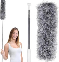 Espanador de Pó Telescópico com Microfibra – Alcance Até 2,80m, Lavável e Flexível para Limpeza de Tetos, Ventiladores e Ar-Condicionado - imagem 4