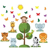 Adesivo de Parede Safari Baby para Quarto Infantil - 36 Peças com Manual e Espátula - imagem 2