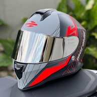 Capacete Mormaii Neon Red Fechado: Segurança e Estilo Original com Viseira Espelhada + Transparente - imagem 4