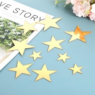 Adesivos de Parede Espelhados Estrelas Douradas 3D em Acrílico | 40 Peças Decorativas Removíveis - imagem 3