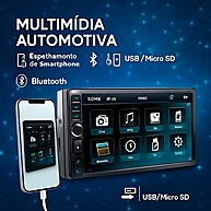 Central Multimídia MP5 7” 1Din/2Din com Espelhamento - imagem 2