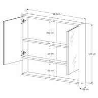 Armário de Banheiro Aéreo com Espelheira Eros – 2 Portas Madeirada | Design Moderno e Funcional - imagem 4