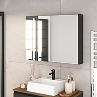 Espelheira Banheiro 80cm Aurora Grafite: Organize com Estilo! - imagem 1