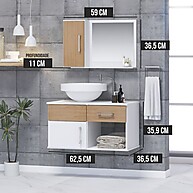 Gabinete para Banheiro Completo: Stilo MDF + Pia + Espelheira - imagem 2